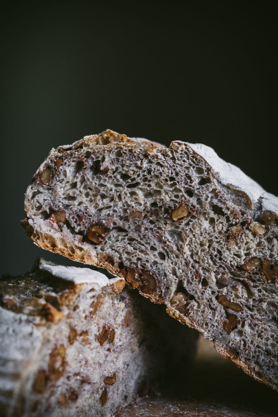Walnut Sourdough Crumb Shot | The Edgewood Baker